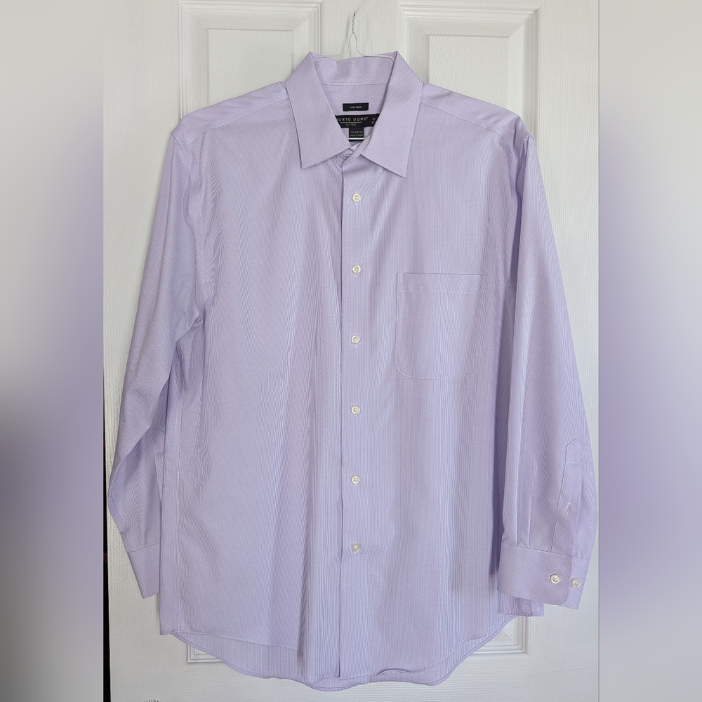 Men’s Pronto Uomo Lavender Dress Shirt | 16.5 x 32/33 | Non-Iron